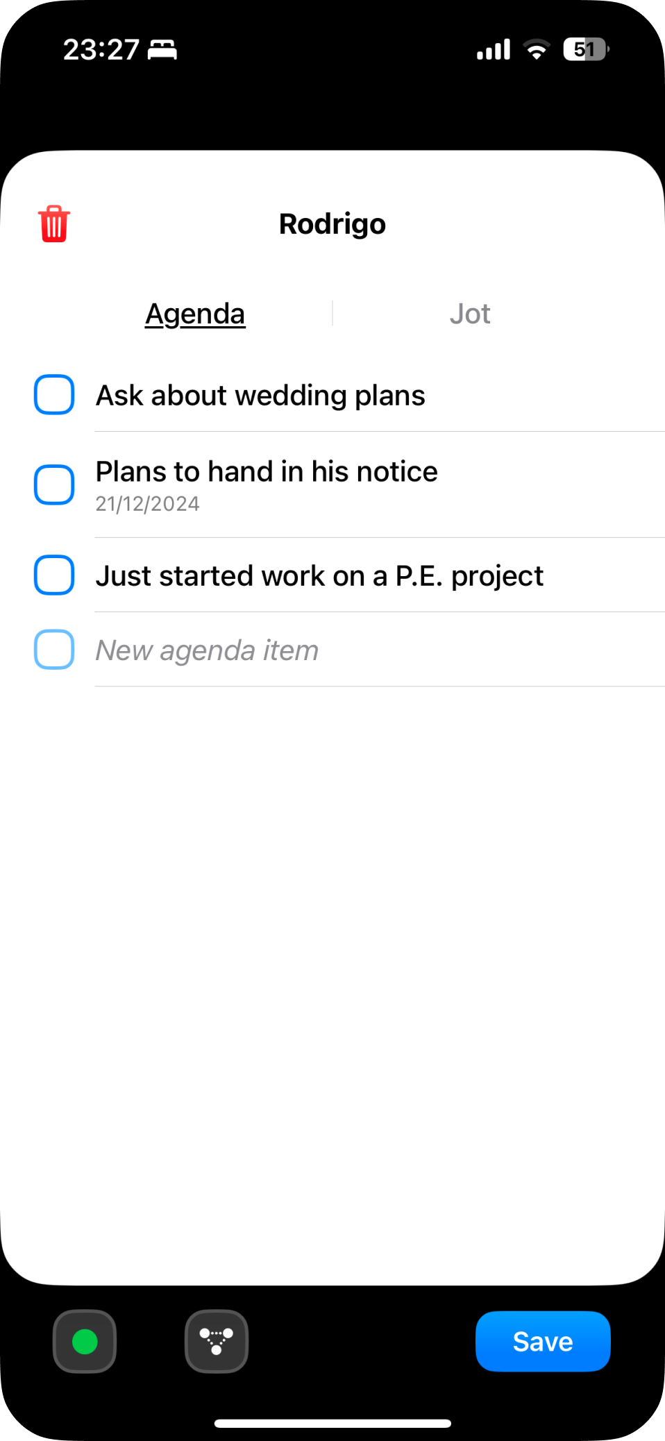 Agenda items