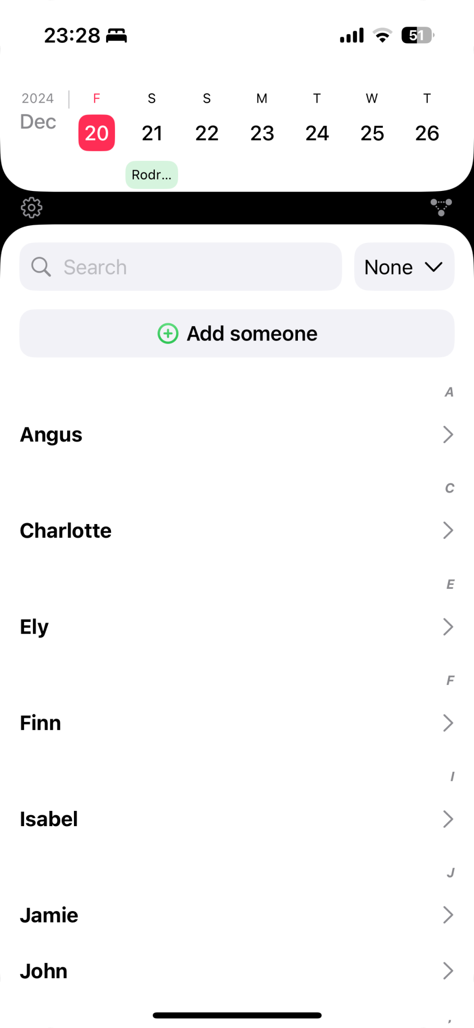 Contact list